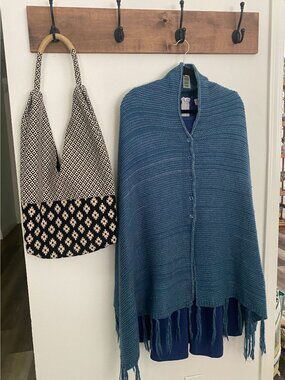 LuLaRoe Knit Poncho Mimi Sweater ~ Blue ~ One Size